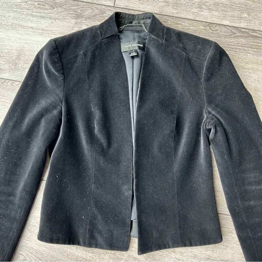 Club  Monaco Stand Collar Velvet Blazer - Picture 5 of 15